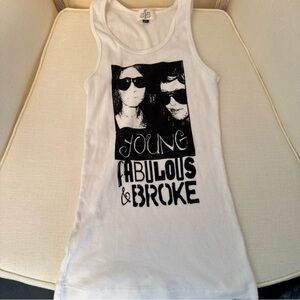 Young Fabulous & Broke Graphic White Tank